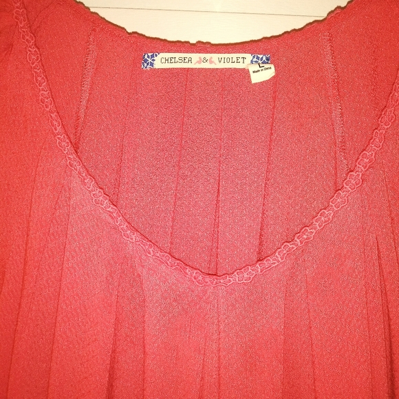 Chelsea & Violet Vintage Coral Dress with Crochet - Picture 3 of 10